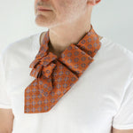 Load image into Gallery viewer, Men&#39;s Ascot In Orange With Blue Print.
