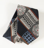 Load image into Gallery viewer, Ascot Scarf In Grey Patchwork Print.
