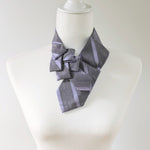 Load image into Gallery viewer, Women&#39;s Ascot Scarf In Lilac With A Striped Print.

